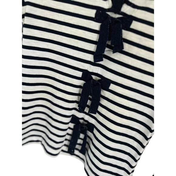J.Crew Nautical Top Navy & White Striped Long-Sleeve Bow-Back Crewneck Size XSma - Picture 5 of 9